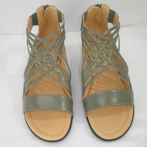 Comfort View Alicia #36397 Olive Gladiator Flat Sandals Women’s 9.5 Medium NWB
